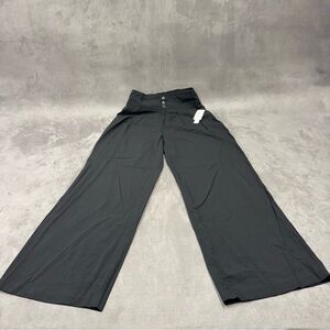 Bar III Black Wide-Leg Trousers pants with pocket casual wear women size 8 NWT